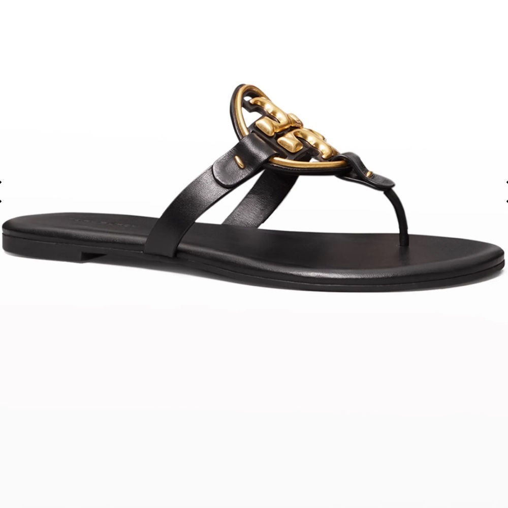 Tory Burch MILLER SOFT METAL LOGO SANDAL